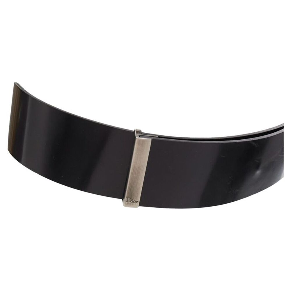 Dior Minimal Logo Metal Bar Smooth Calfskin Wide Belt - Picture 2 of 6